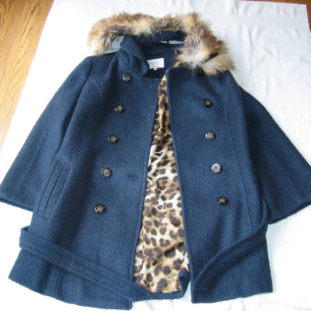 Laundry by Shelli Segal Wool Leopard Coat - Very Warm and Very Cool!
